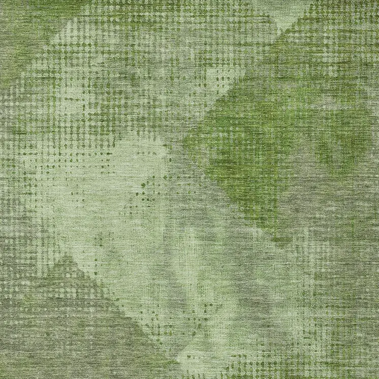 5' X 8' Green And Gray Geometric Washable Indoor Outdoor Area Rug