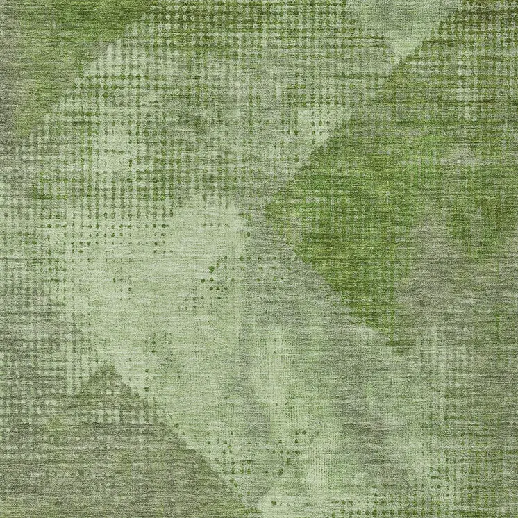8' X 10' Green And Gray Geometric Washable Indoor Outdoor Area Rug