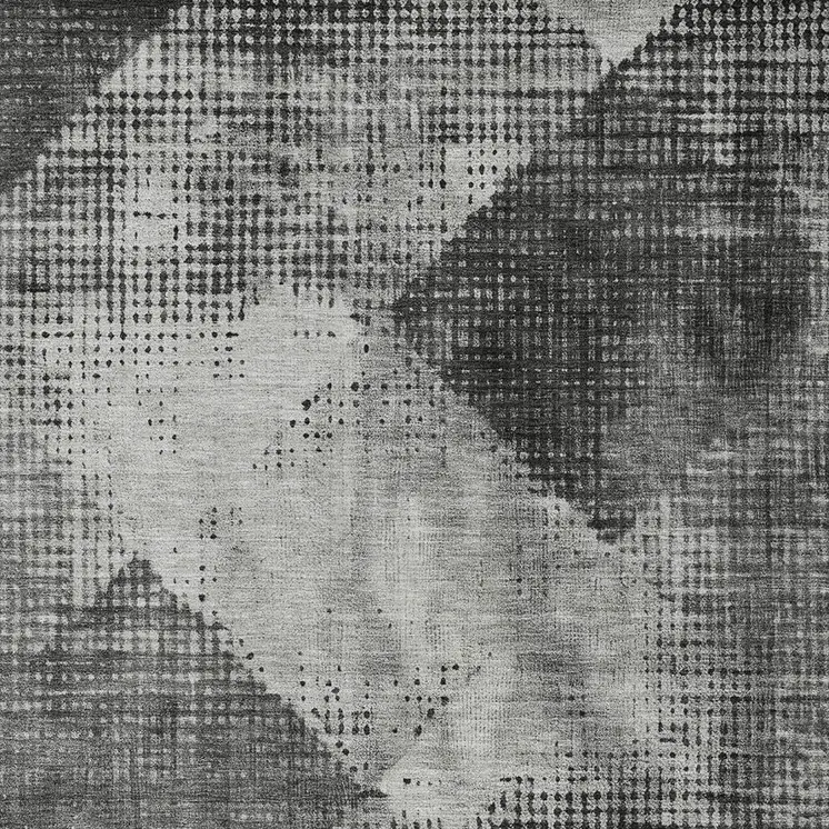 5' X 8' Gray And Black Geometric Washable Indoor Outdoor Area Rug