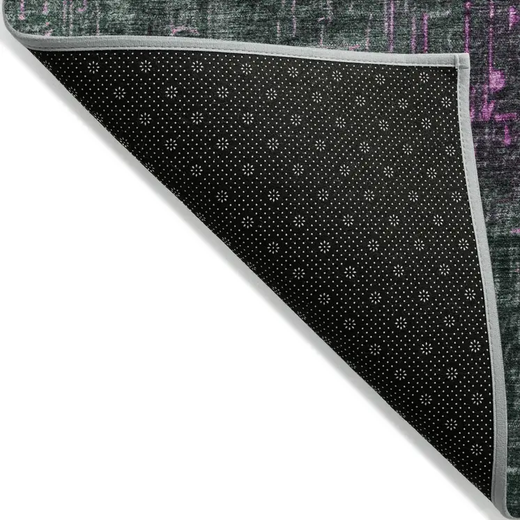 5' X 8' Blush And Dark Gray Ombre Washable Indoor Outdoor Area Rug