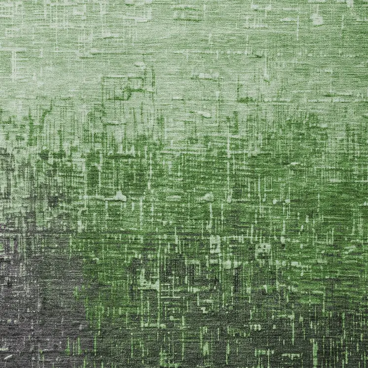 8' X 10' Green And Dark Gray Ombre Washable Indoor Outdoor Area Rug