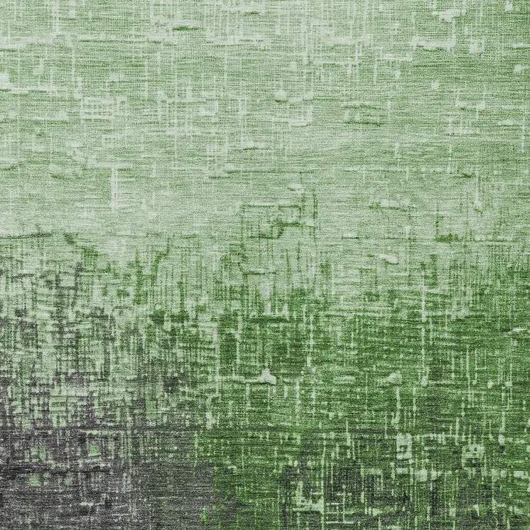 9' X 12' Green And Dark Gray Ombre Washable Indoor Outdoor Area Rug
