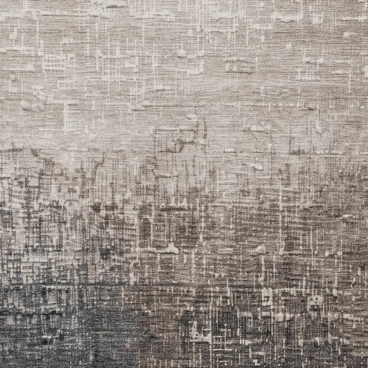 10' X 14' Khaki And Dark Gray Ombre Washable Indoor Outdoor Area Rug