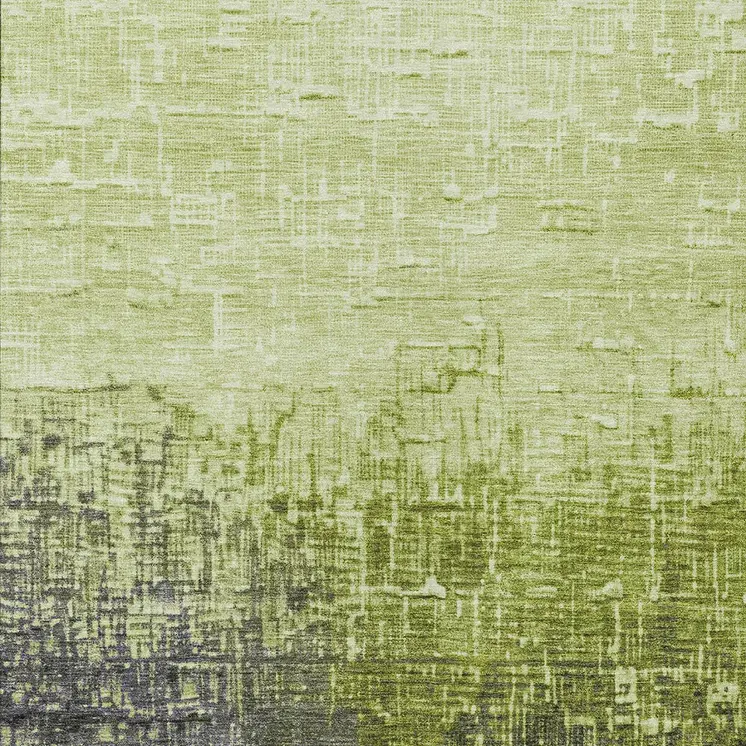 9' X 12' Lime Green And Dark Gray Ombre Washable Indoor Outdoor Area Rug