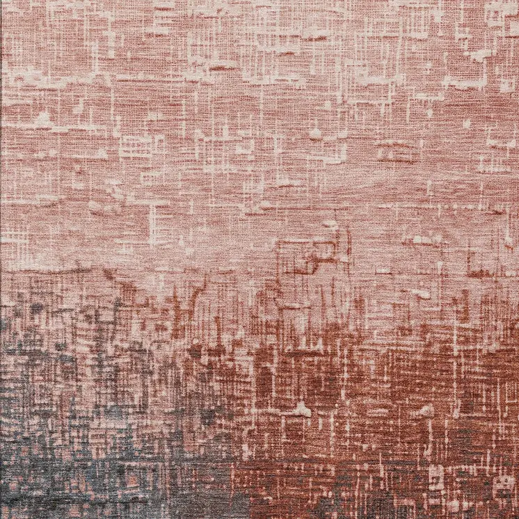 5' X 8' Blush And Dark Gray Ombre Washable Indoor Outdoor Area Rug