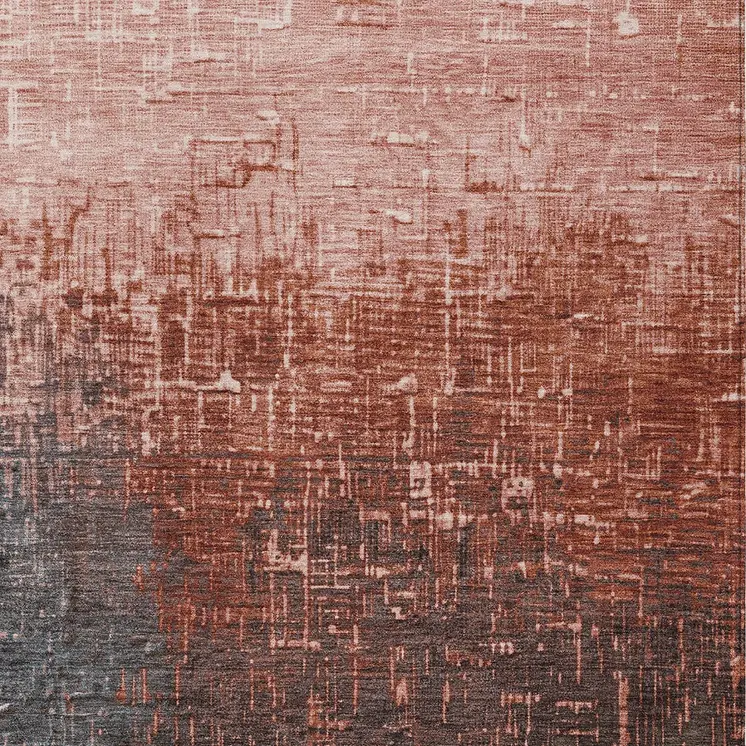 10' X 14' Blush And Dark Gray Ombre Washable Indoor Outdoor Area Rug