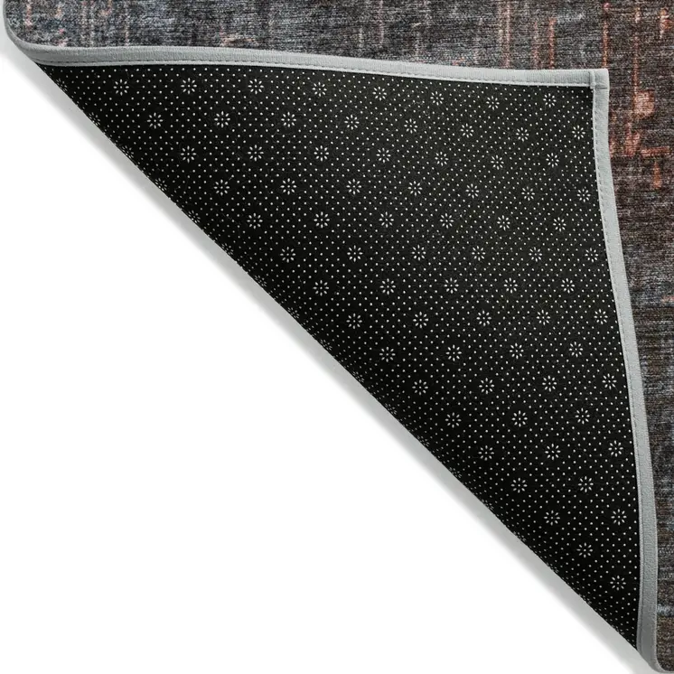 10' X 14' Blush And Dark Gray Ombre Washable Indoor Outdoor Area Rug