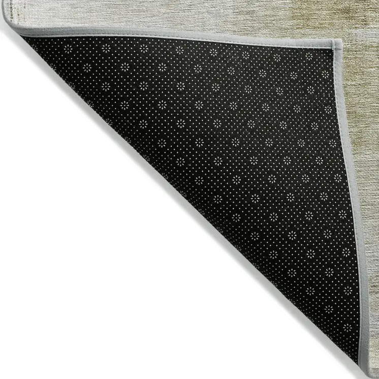 10' X 14' Taupe And Ivory Abstract Washable Indoor Outdoor Area Rug