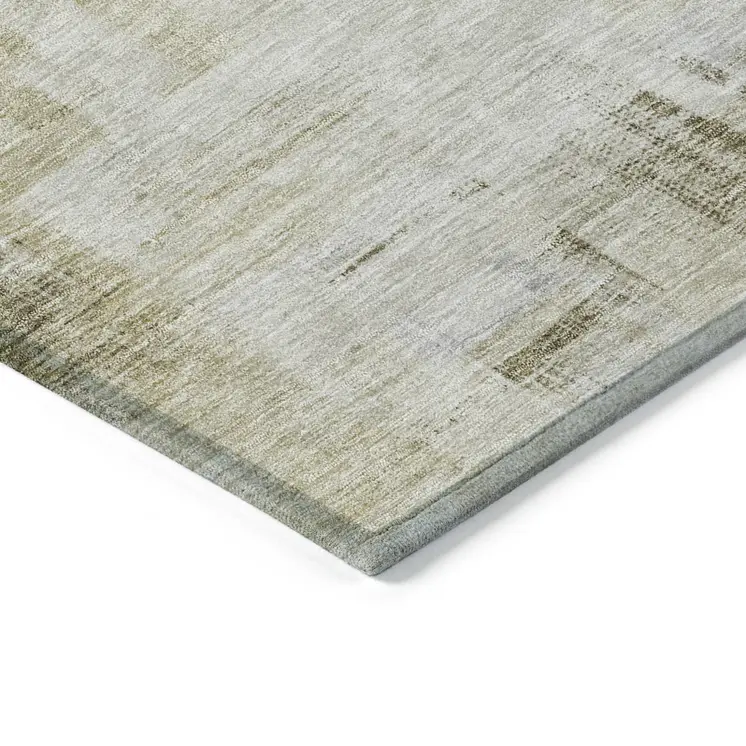 10' X 14' Taupe And Ivory Abstract Washable Indoor Outdoor Area Rug