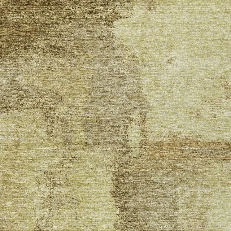 5' X 8' Brown And Light Yellow Abstract Washable Indoor Outdoor Area Rug