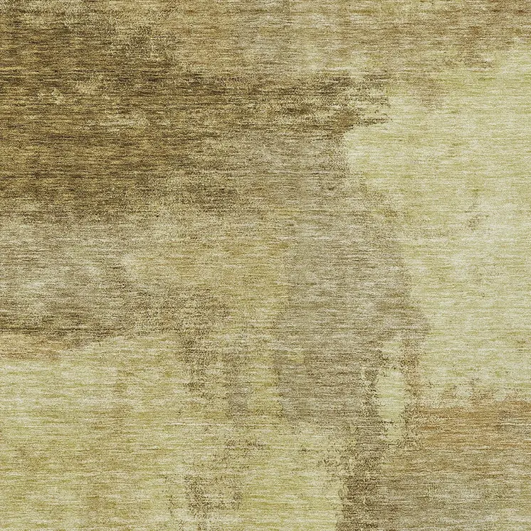 9' X 12' Brown And Light Yellow Abstract Washable Indoor Outdoor Area Rug