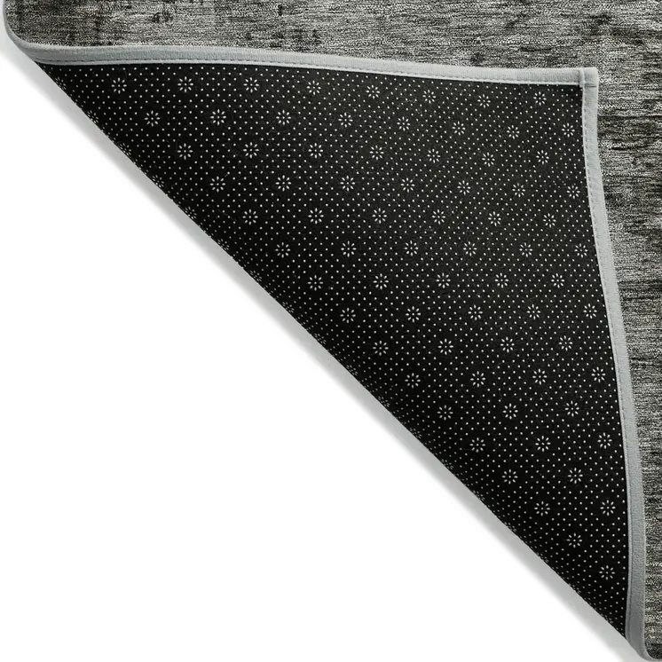8' X 10' Taupe Gray And Black Abstract Washable Indoor Outdoor Area Rug