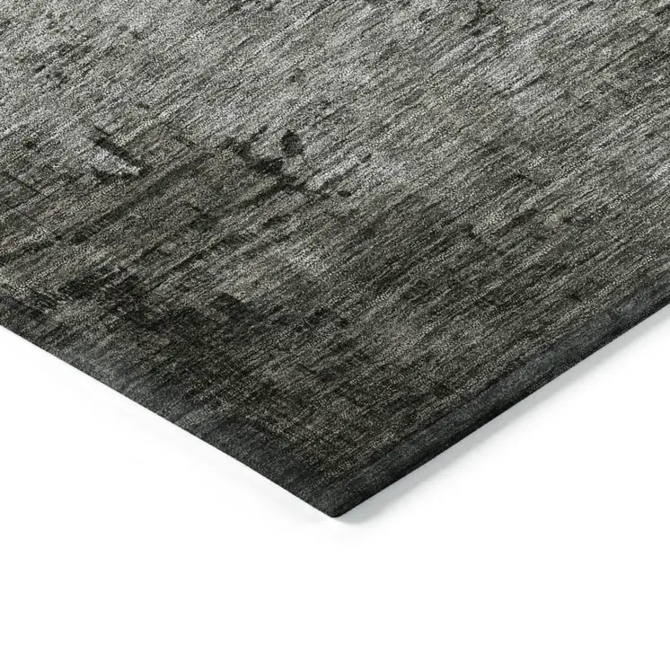 8' X 10' Taupe Gray And Black Abstract Washable Indoor Outdoor Area Rug