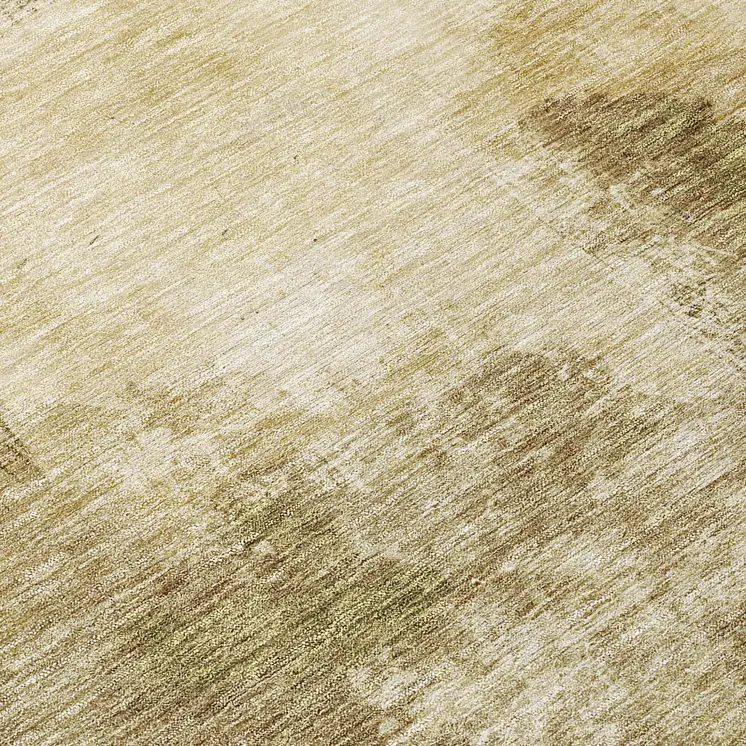 8' Fern Green And Beige Round Abstract Washable Indoor Outdoor Area Rug