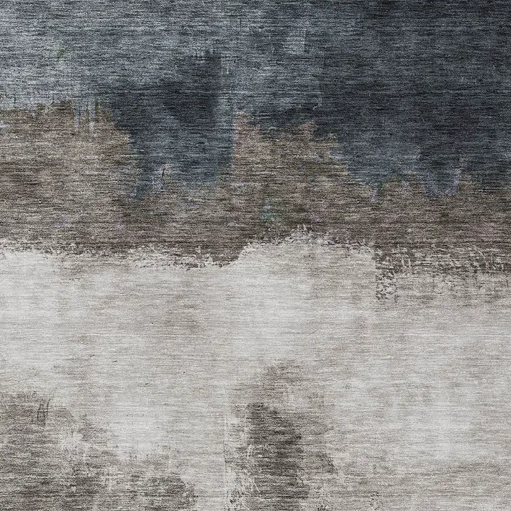 5' X 8' Gray Black And Brown Abstract Washable Indoor Outdoor Area Rug