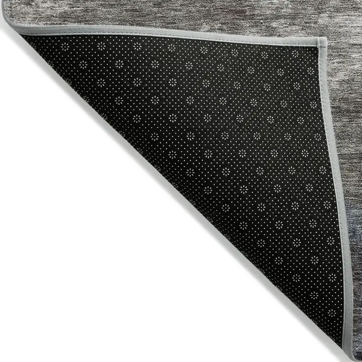 10' X 14' Gray Black And Brown Abstract Washable Indoor Outdoor Area Rug