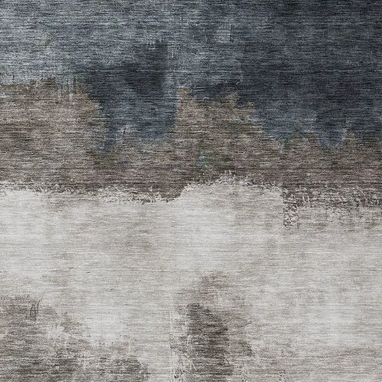 10' X 14' Gray Black And Brown Abstract Washable Indoor Outdoor Area Rug