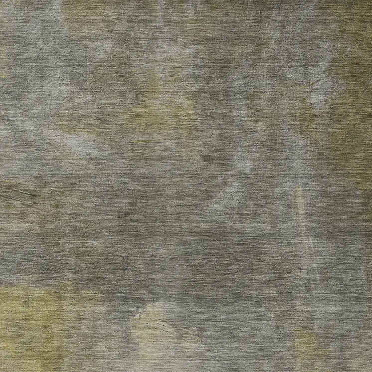 5' X 8' Pewter And Light Yellow Abstract Washable Indoor Outdoor Area Rug