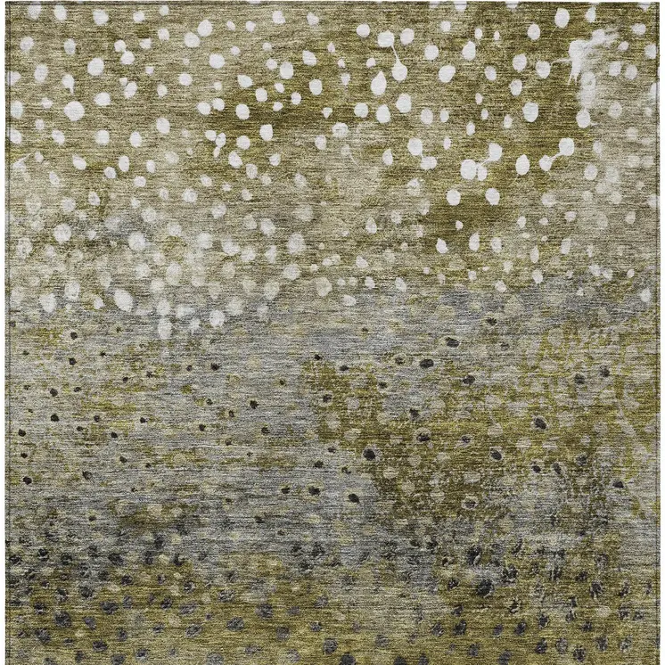 3' X 5' Brown Gray And Ivory Abstract Washable Indoor Outdoor Area Rug