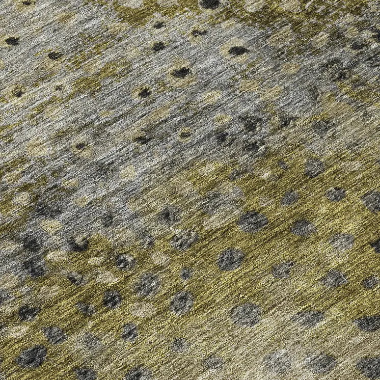 8' Brown Gray And Ivory Round Abstract Washable Indoor Outdoor Area Rug