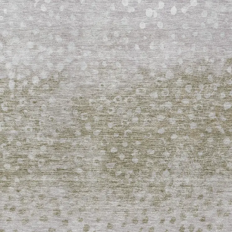 3' X 5' Taupe Green And Ivory Abstract Washable Indoor Outdoor Area Rug