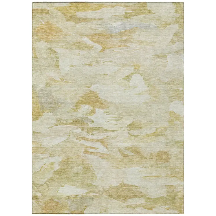 10' X 14' Beige Light Green And Brown Abstract Washable Indoor Outdoor Area Rug