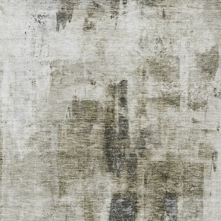 10' X 14' Taupe Ivory And Gray Abstract Washable Indoor Outdoor Area Rug