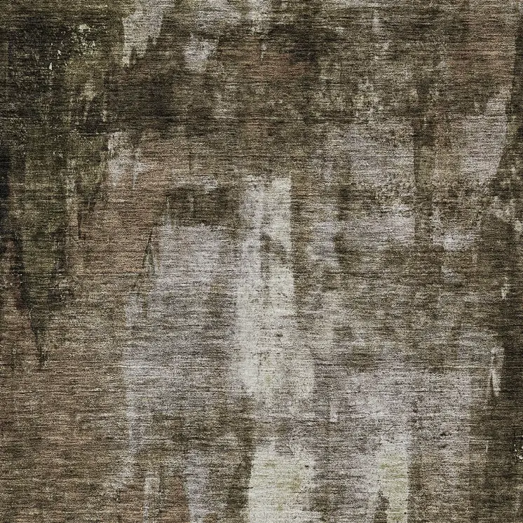 9' X 12' Brown Black And Beige Abstract Washable Indoor Outdoor Area Rug