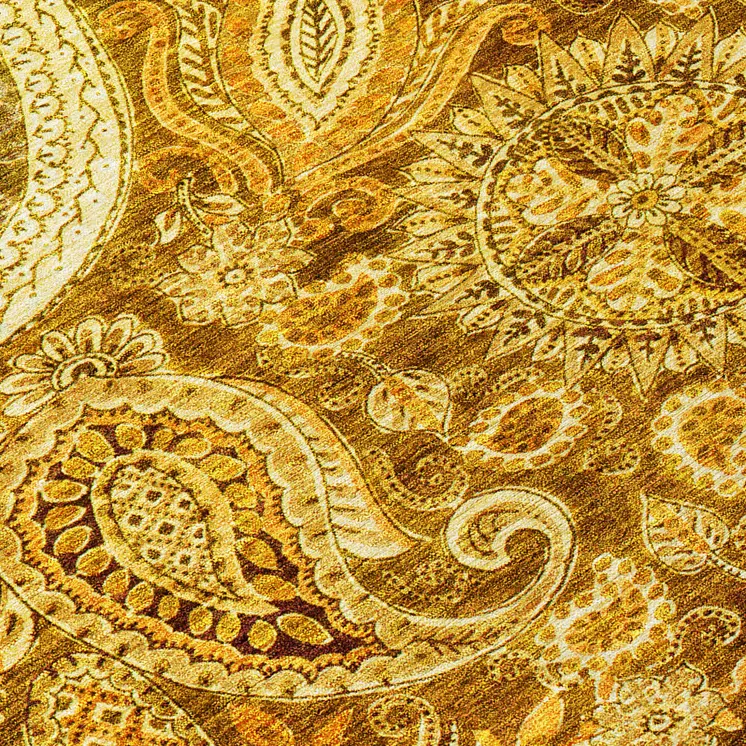 5' X 8' Terra Cotta Brown And Gold Floral Medallion Washable Indoor Outdoor Area Rug