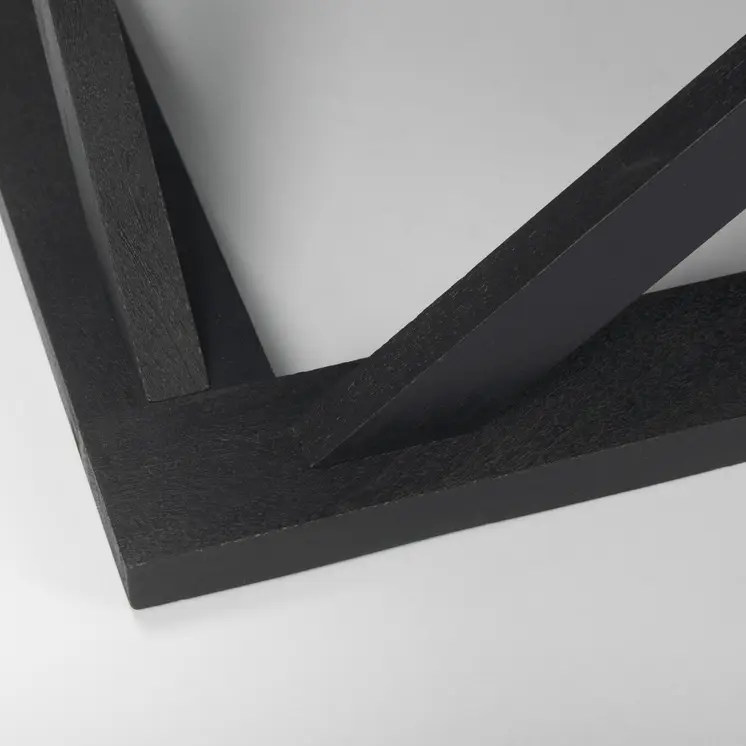 48" Black Solid Wood Geo Frame Coffee Table