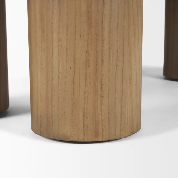 55" Natural Solid Wood Oval Coffee Table