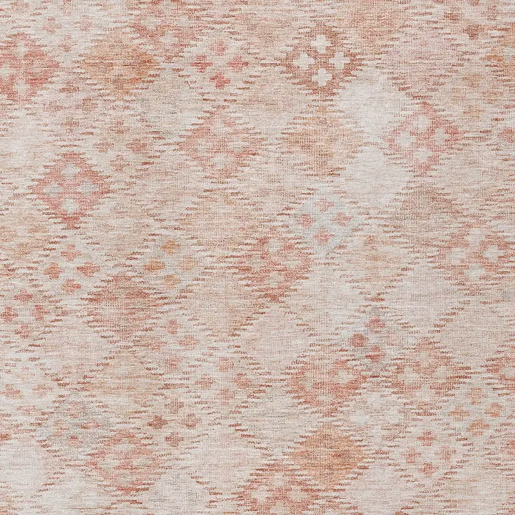 8' X 10' Pink And Blush Geometric Washable Indoor Outdoor Area Rug