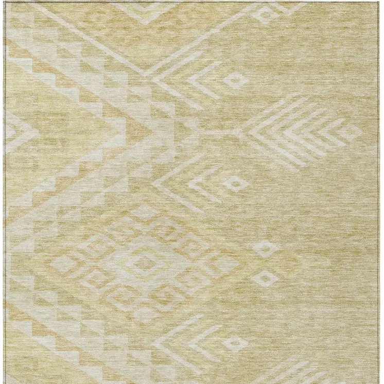 3' X 5' Tan And Light Brown Southwestern Washable Indoor Outdoor Area Rug