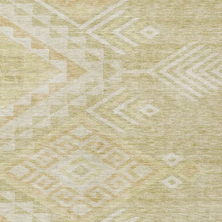 3' X 5' Tan And Light Brown Southwestern Washable Indoor Outdoor Area Rug