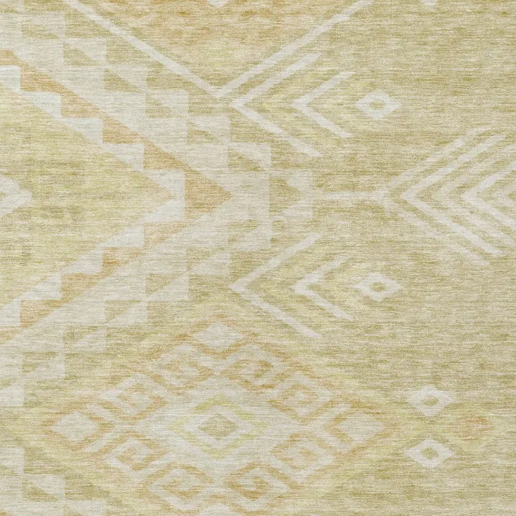 9' X 12' Tan And Light Brown Southwestern Washable Indoor Outdoor Area Rug