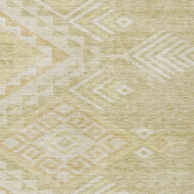 10' X 14' Tan And Light Brown Southwestern Washable Indoor Outdoor Area Rug