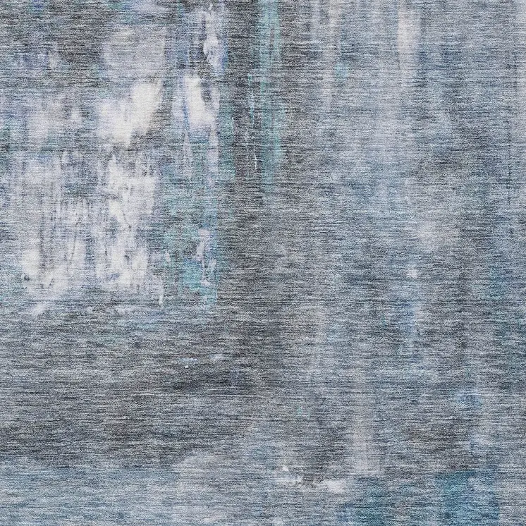 10' X 14' Blue Gray And Ivory Abstract Washable Indoor Outdoor Area Rug