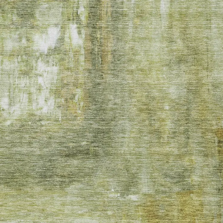 3' X 5' Sage Ivory And Brown Abstract Washable Indoor Outdoor Area Rug