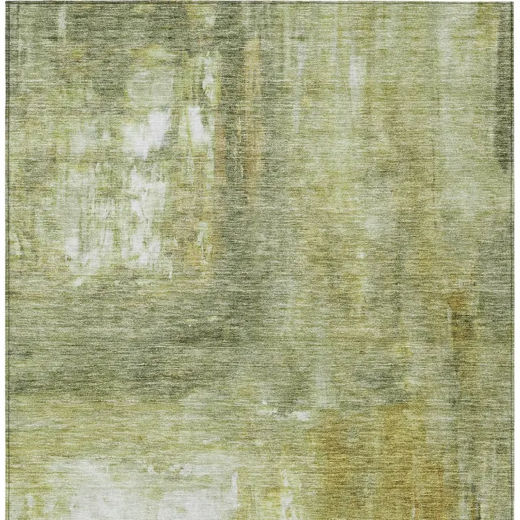 5' X 8' Sage Ivory And Brown Abstract Washable Indoor Outdoor Area Rug