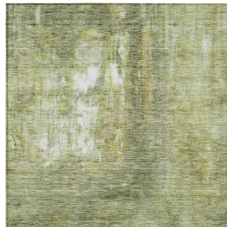 5' X 8' Sage Ivory And Brown Abstract Washable Indoor Outdoor Area Rug