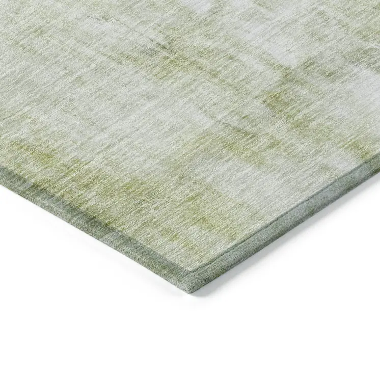 10' X 14' Sage Ivory And Brown Abstract Washable Indoor Outdoor Area Rug