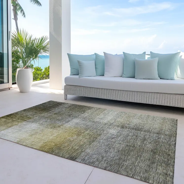3' X 5' Taupe Gray And Black Abstract Washable Indoor Outdoor Area Rug