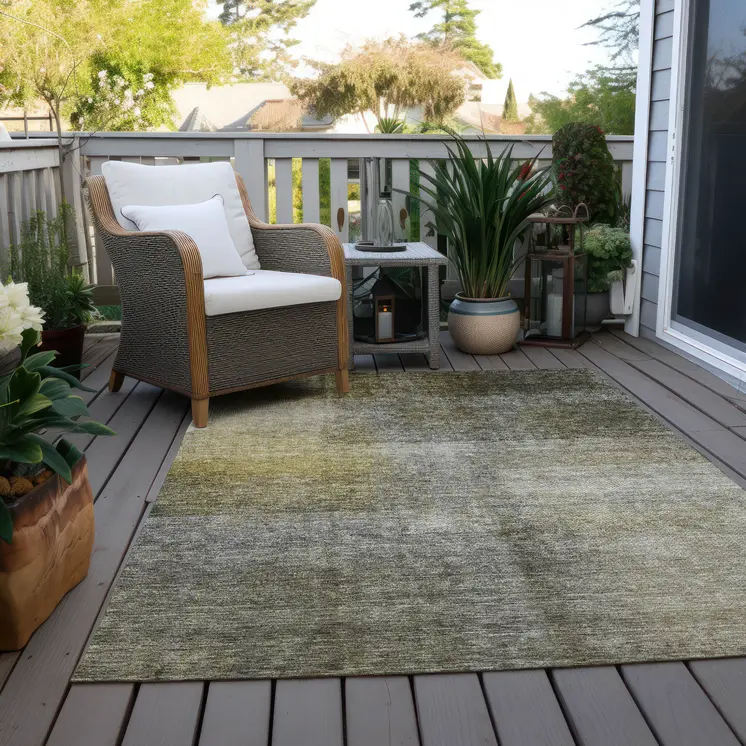 3' X 5' Taupe Gray And Black Abstract Washable Indoor Outdoor Area Rug