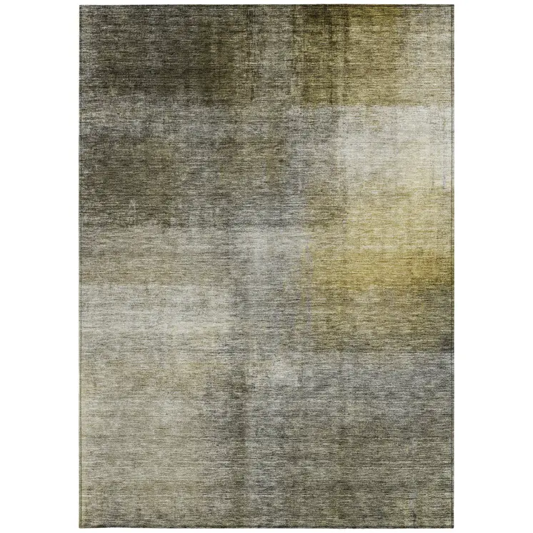 5' X 8' Taupe Gray And Black Abstract Washable Indoor Outdoor Area Rug