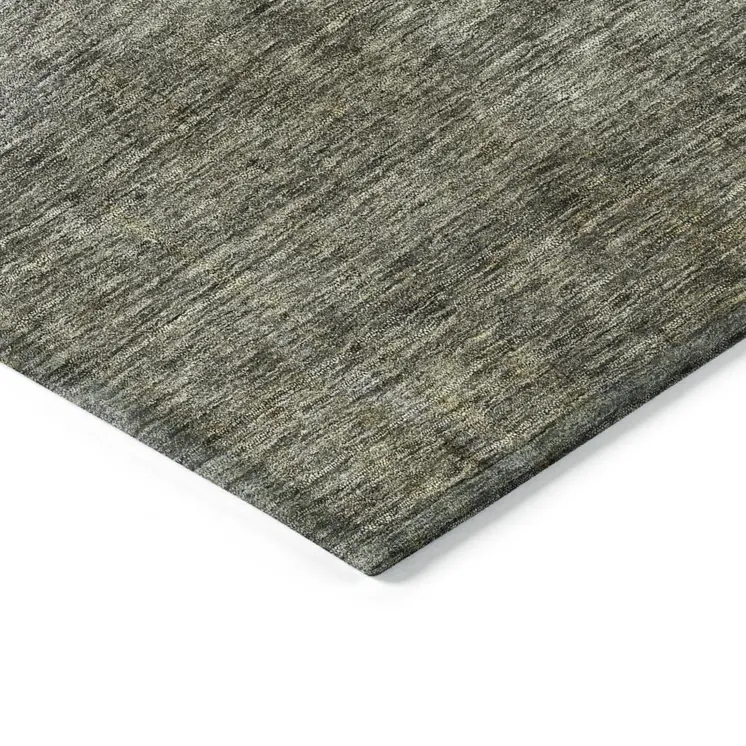 8' Taupe Gray And Black Round Abstract Washable Indoor Outdoor Area Rug