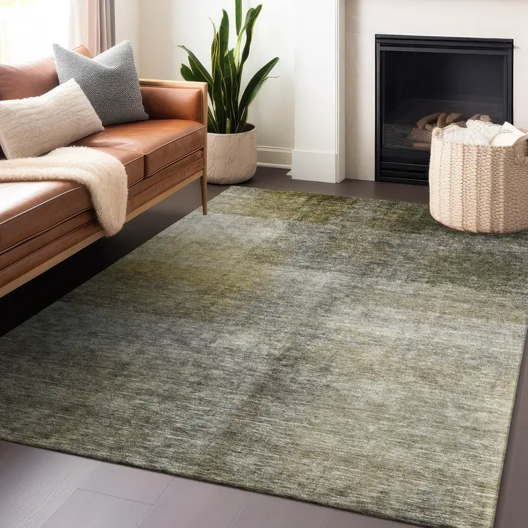 10' X 14' Taupe Gray And Black Abstract Washable Indoor Outdoor Area Rug