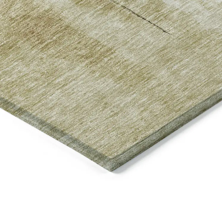 5' X 8' Wheat Green And Black Abstract Washable Indoor Outdoor Area Rug