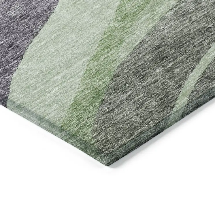 8' Purple And Green Round Abstract Washable Indoor Outdoor Area Rug