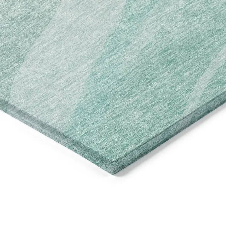 5' X 8' Aqua And Sky Blue Abstract Washable Indoor Outdoor Area Rug