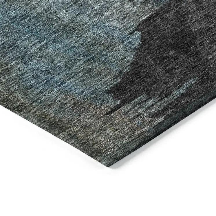 8' Copper Green And Gray Round Abstract Washable Indoor Outdoor Area Rug
